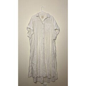 Free People Made In USA White M/L Duster Cover Up Beach Top